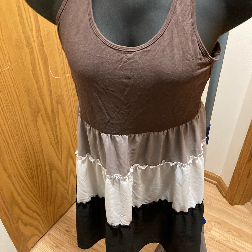 BCBG Maxazria Brown and Black Colorblock Dress